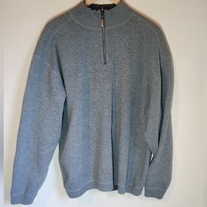Tommy Bahama 1/4 Zip Gray Sweater, Men's Size XL